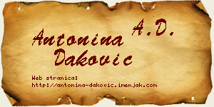 Antonina Daković vizit kartica